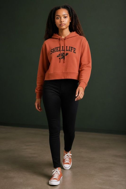 Crop Top Fleece Hoodie