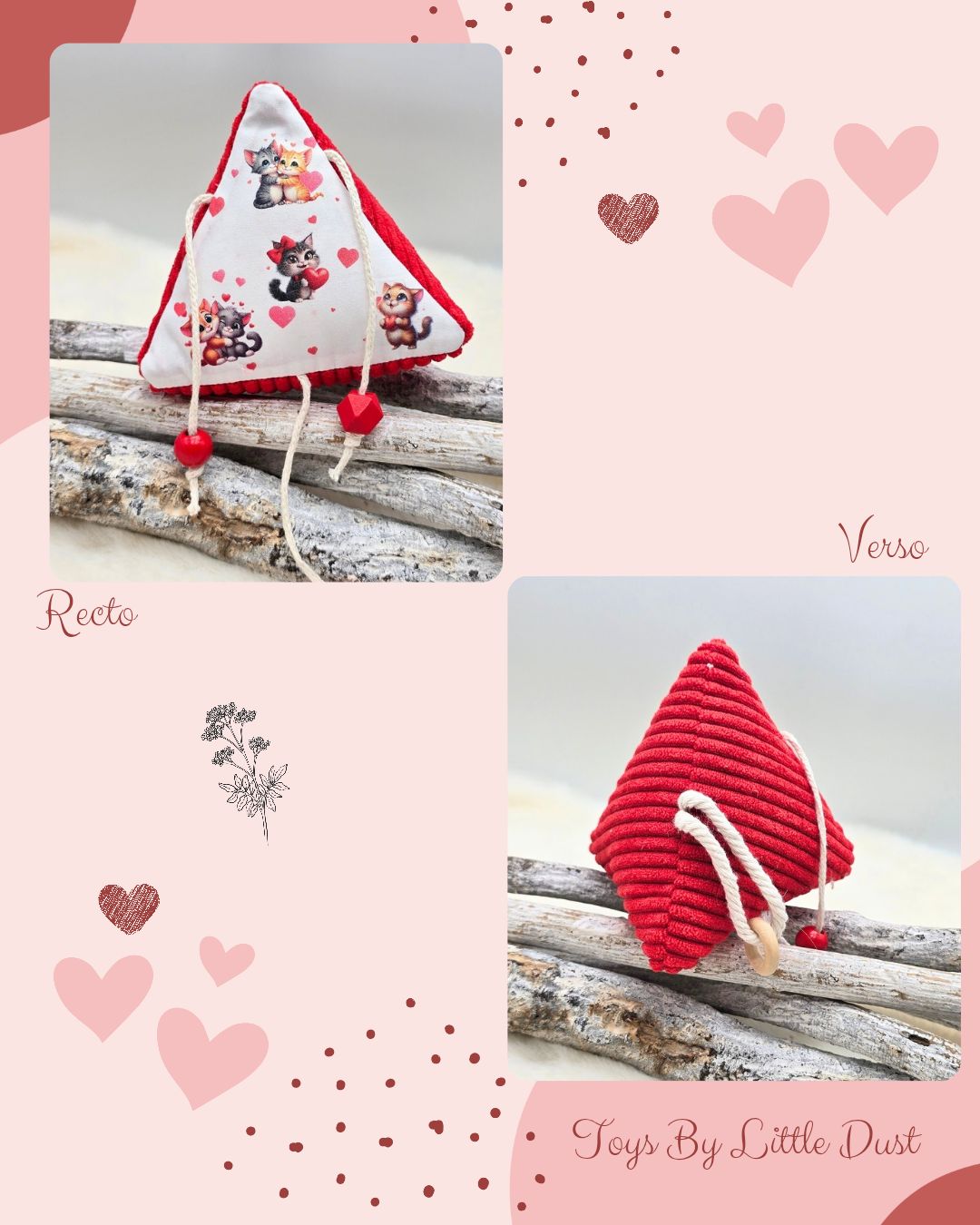 💖 Trieau (S) Jouet Interactif en Forme de Triangle ​ Édition Love 🐾 - valeriane &amp; menthe 💖