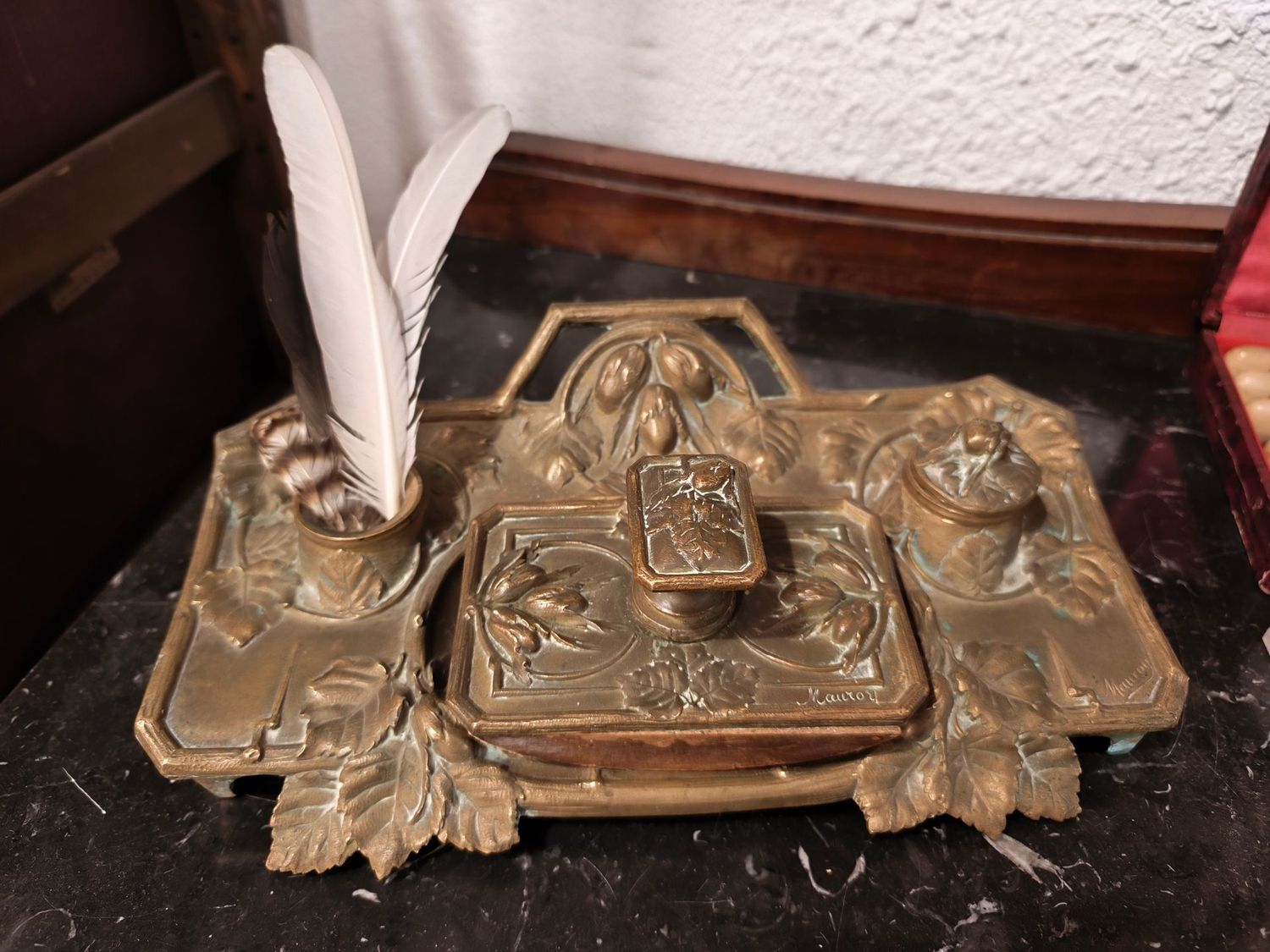 Tintero Antiguo de cobre S. XVIII