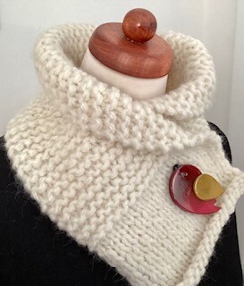 Winter white neckwarmer
