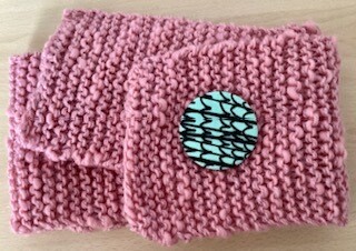 Pink slubby scarf