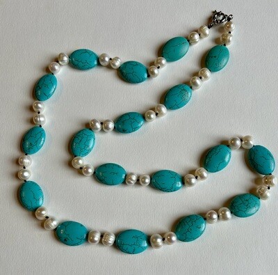 Howlite and Freshwater Pearls