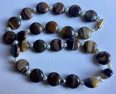 Jasper and pearl necklace