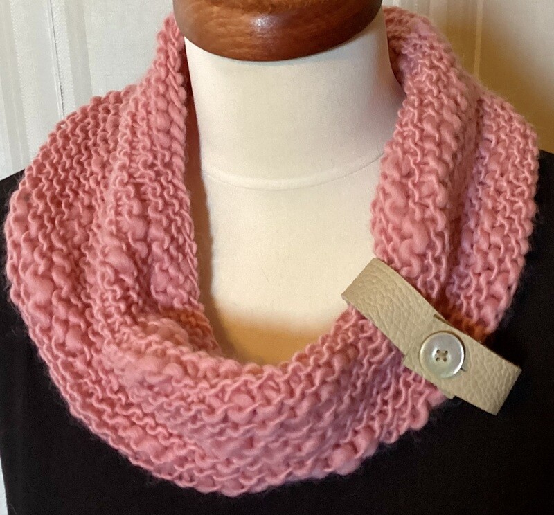 Soft pink cowl