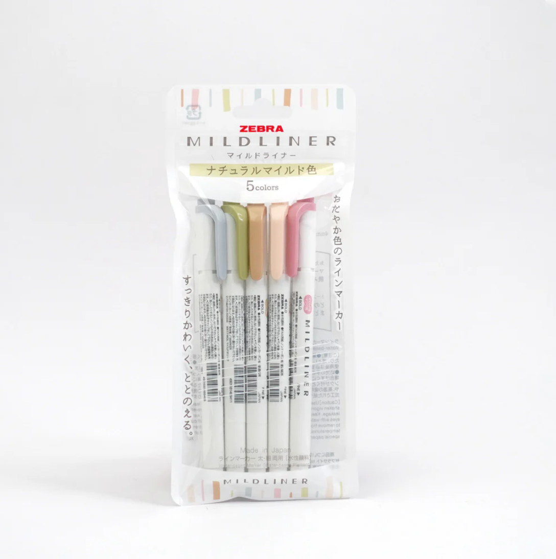 Zebra Mildliner 5 Color Set