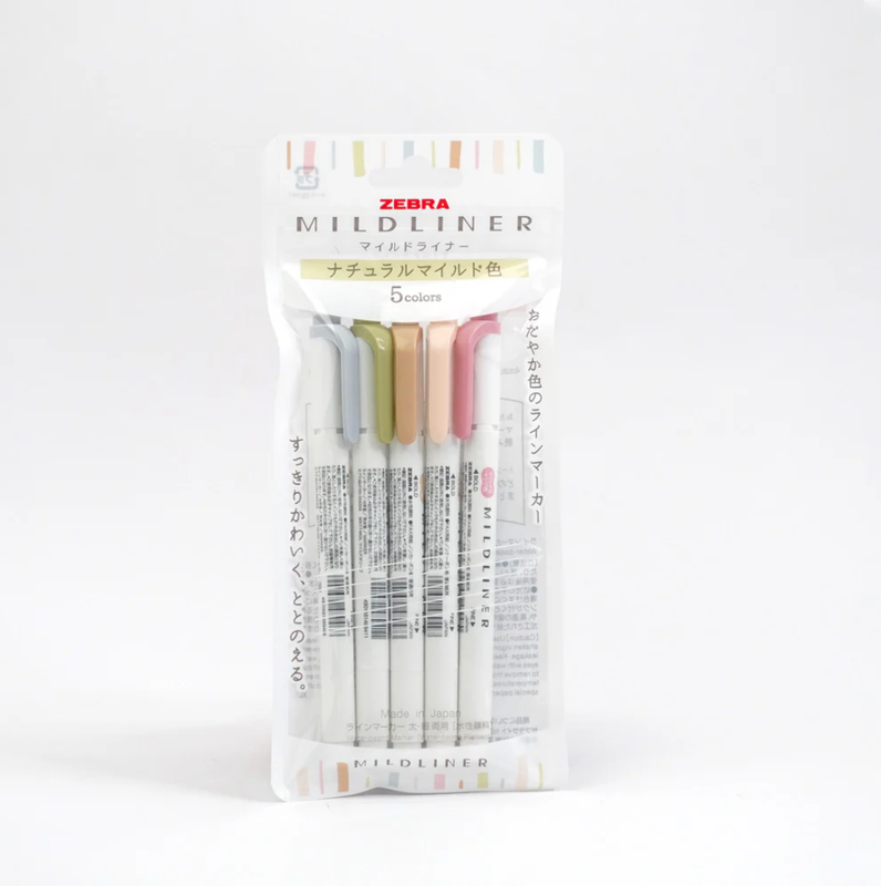 Zebra Mildliner 5 Color Set