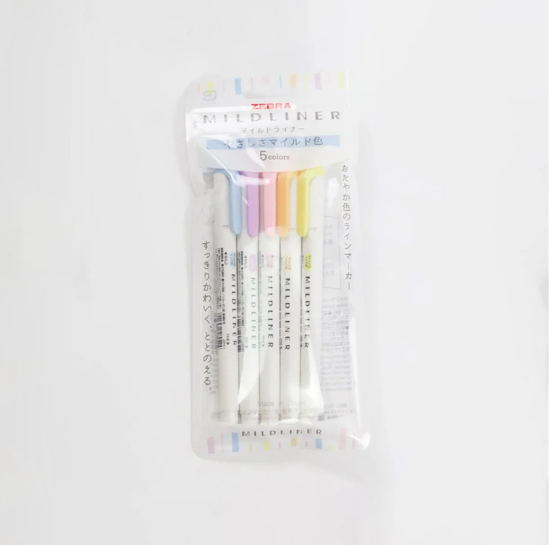 Zebra Mildliner 5 Color Set