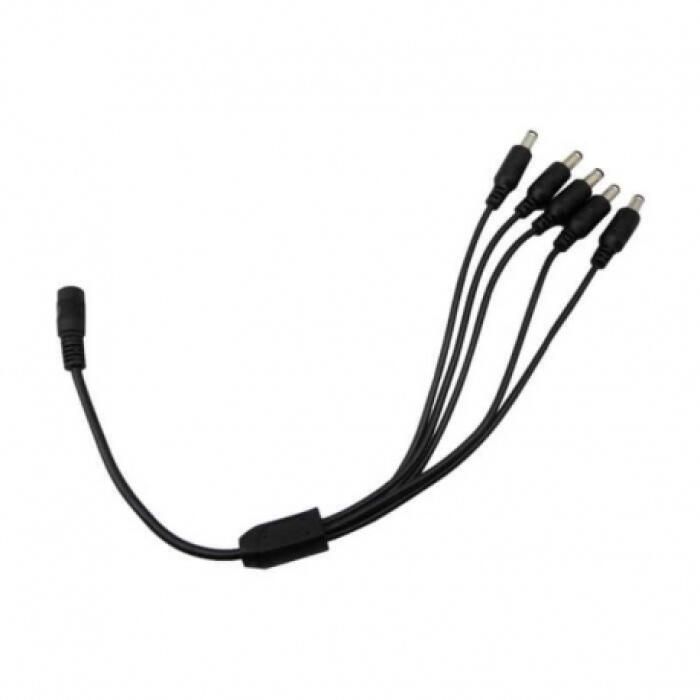 Splitter DC, 1 hembra (jacks) a 5 machos (plug). IFLUX