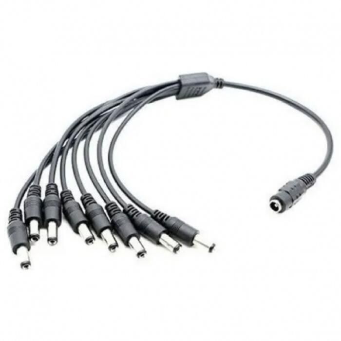 Splitter DC, 1 hembra (jacks) a 8 machos (plug). Iflux