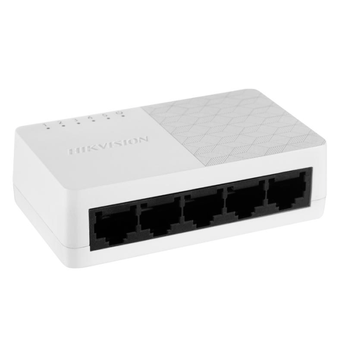 Switch Hikvision Gigabit No Administrable de Escritorio con 5 puertos 10 / 100 / 1000 Mbps