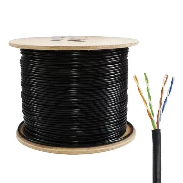 CABLE UTP TEKLINK CAT5E – EXTERIOR – 24 AWG – 305M 100% COBRE DOBLE FORRO COLOR NEGRO