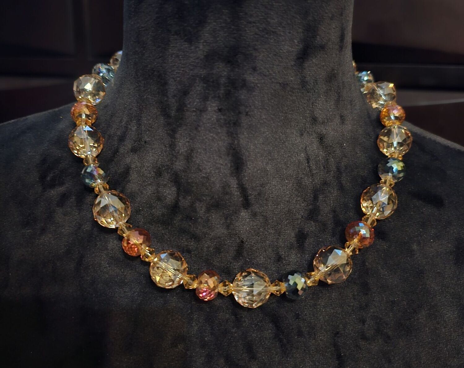 Brown Crystal Necklace (bracelet available for $25)