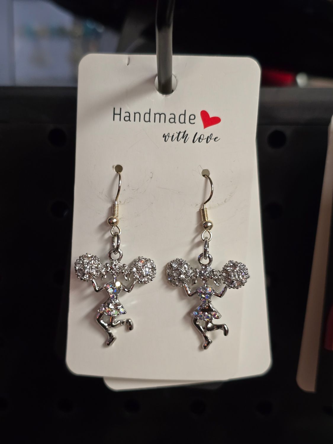 Moveable Crystal Cheerleading Earrings