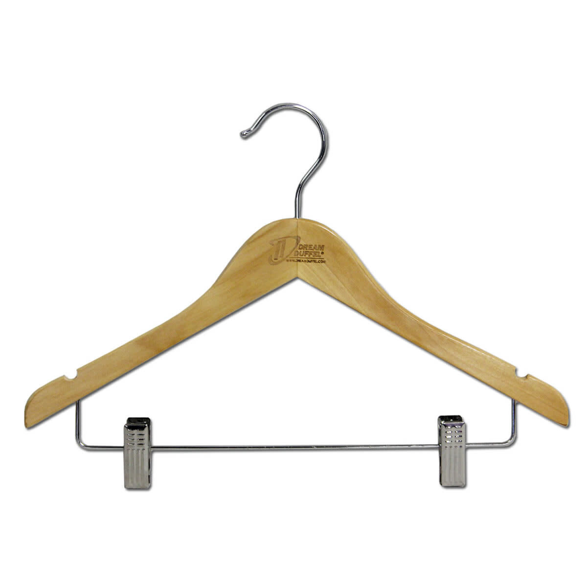 15&quot; WOODEN HANGER WTH PANT CLIP