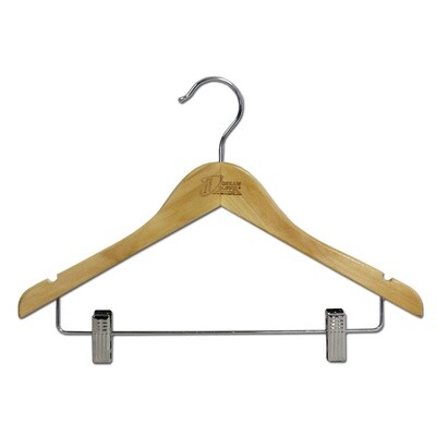 15&quot; WOODEN HANGER WTH PANT CLIP