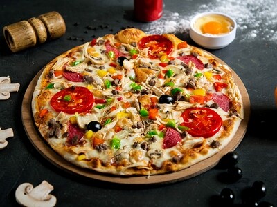 Mixed Delicious Italian Pizza with various ingredients