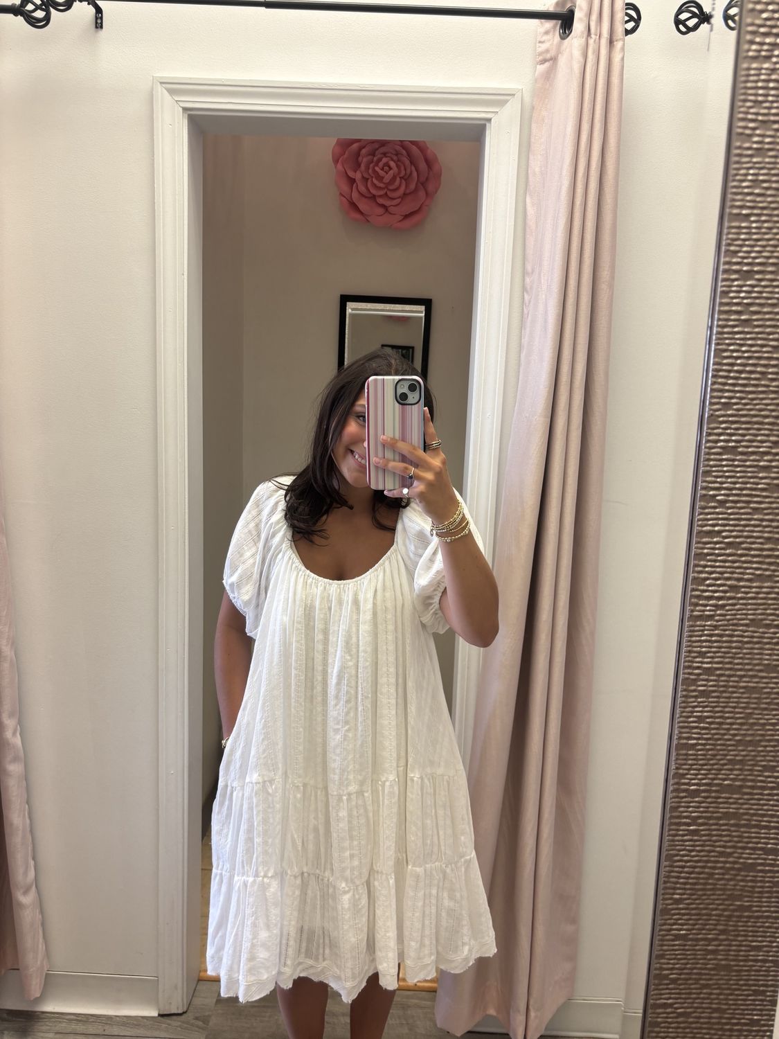 Scoop Neck White Dress