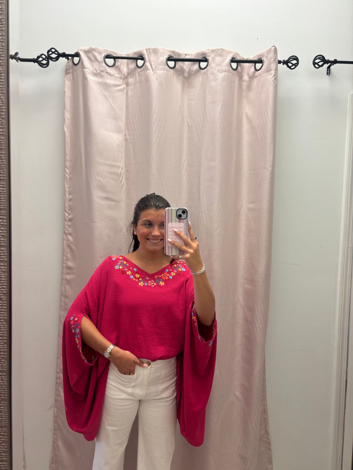 Pink Batwing Blouse
