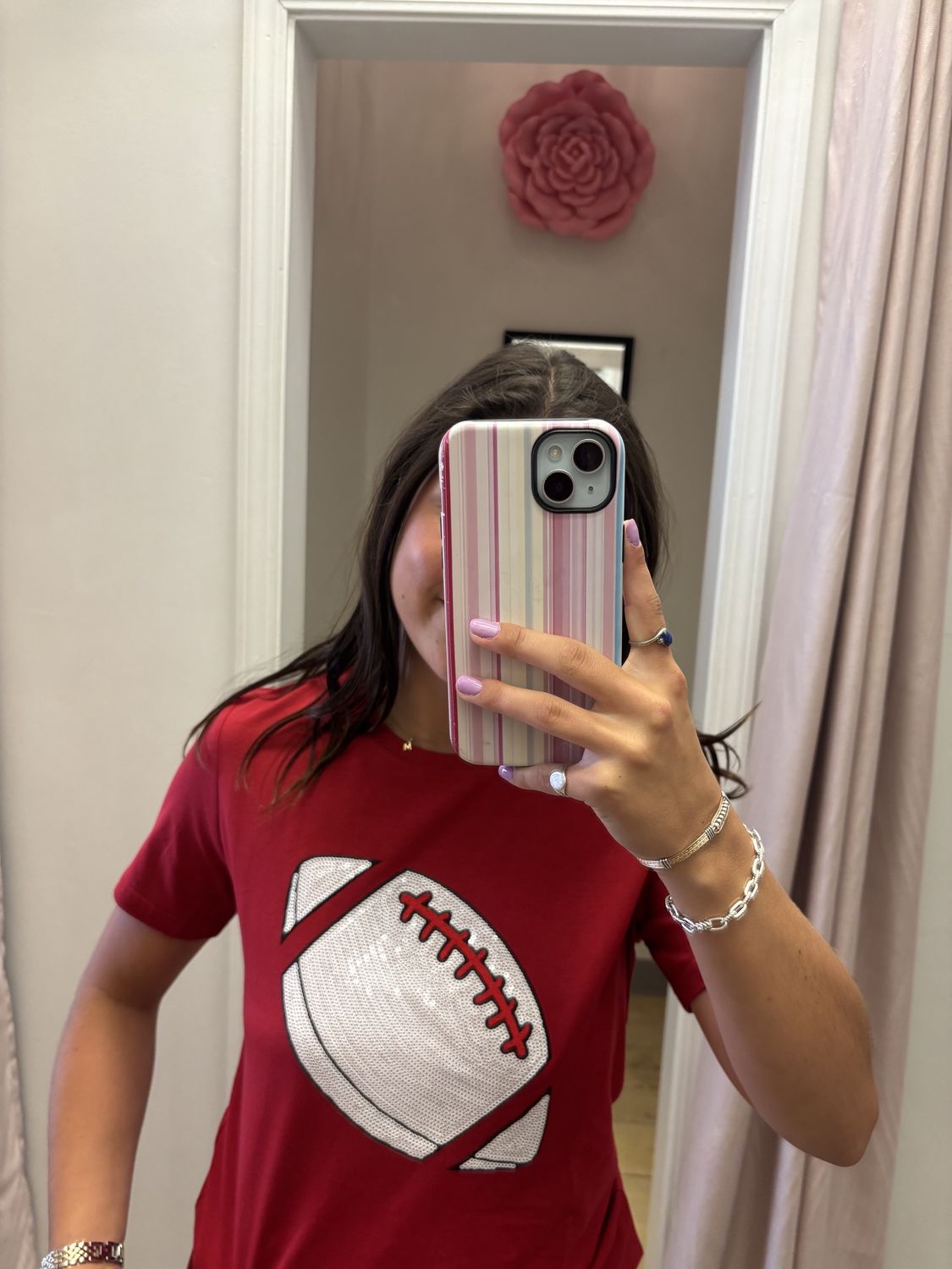 Sequined Football Tshirt
