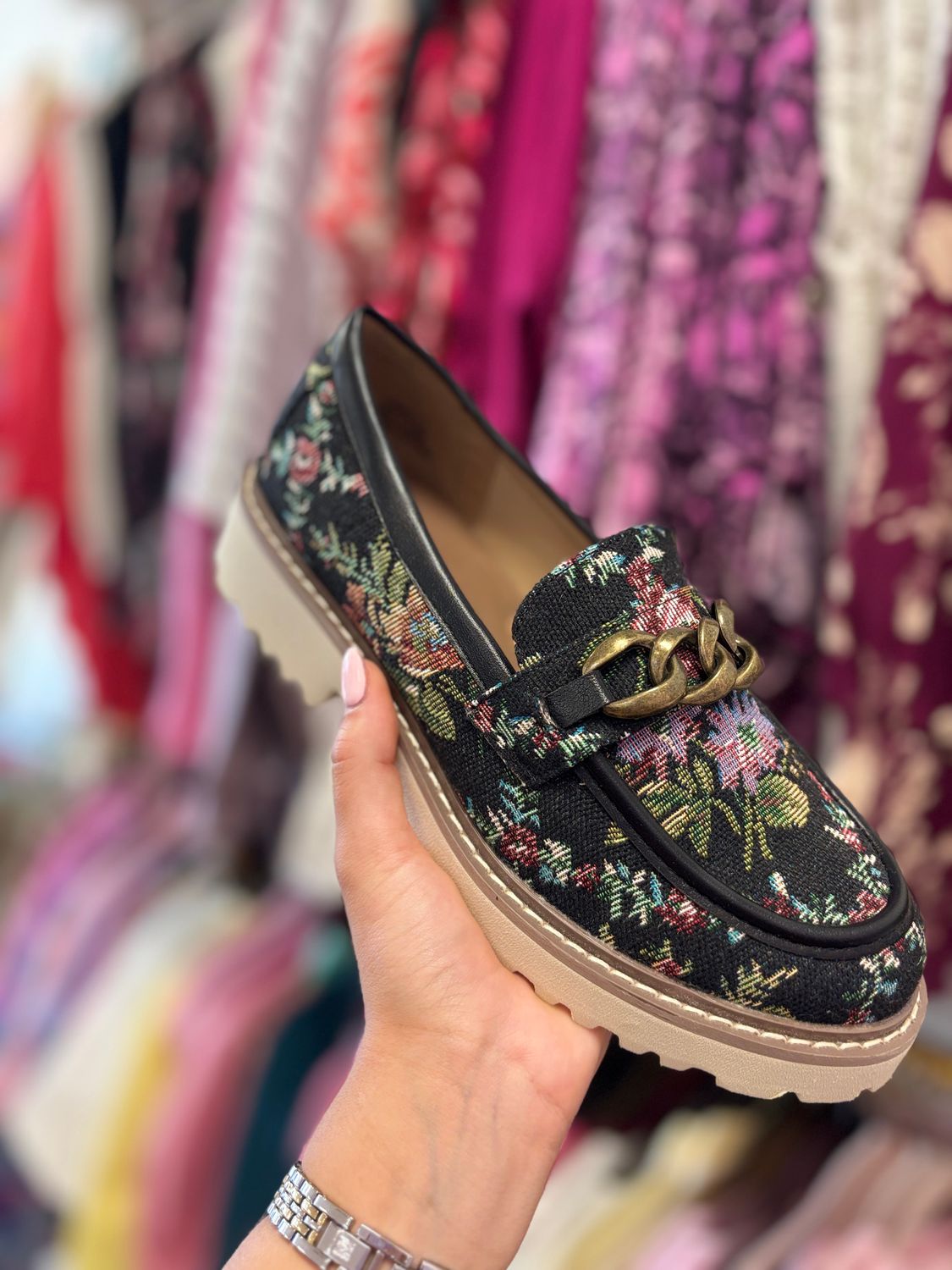 Literally Black Brocade Floral