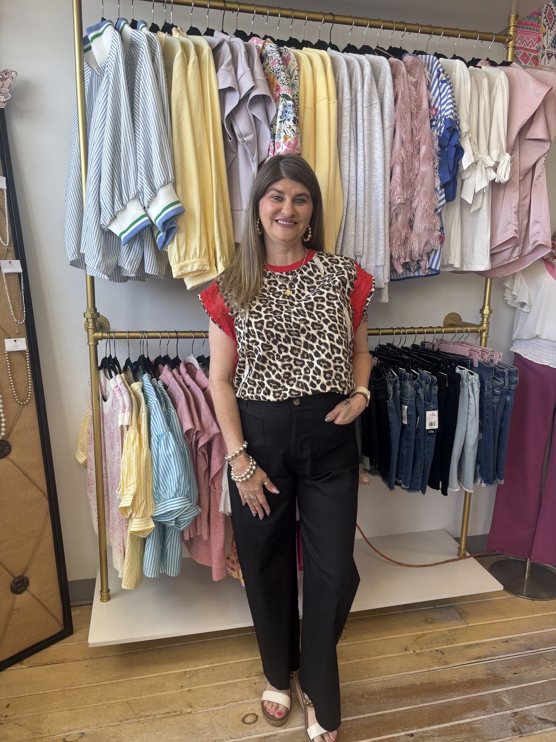 Washed Leopard Print Top