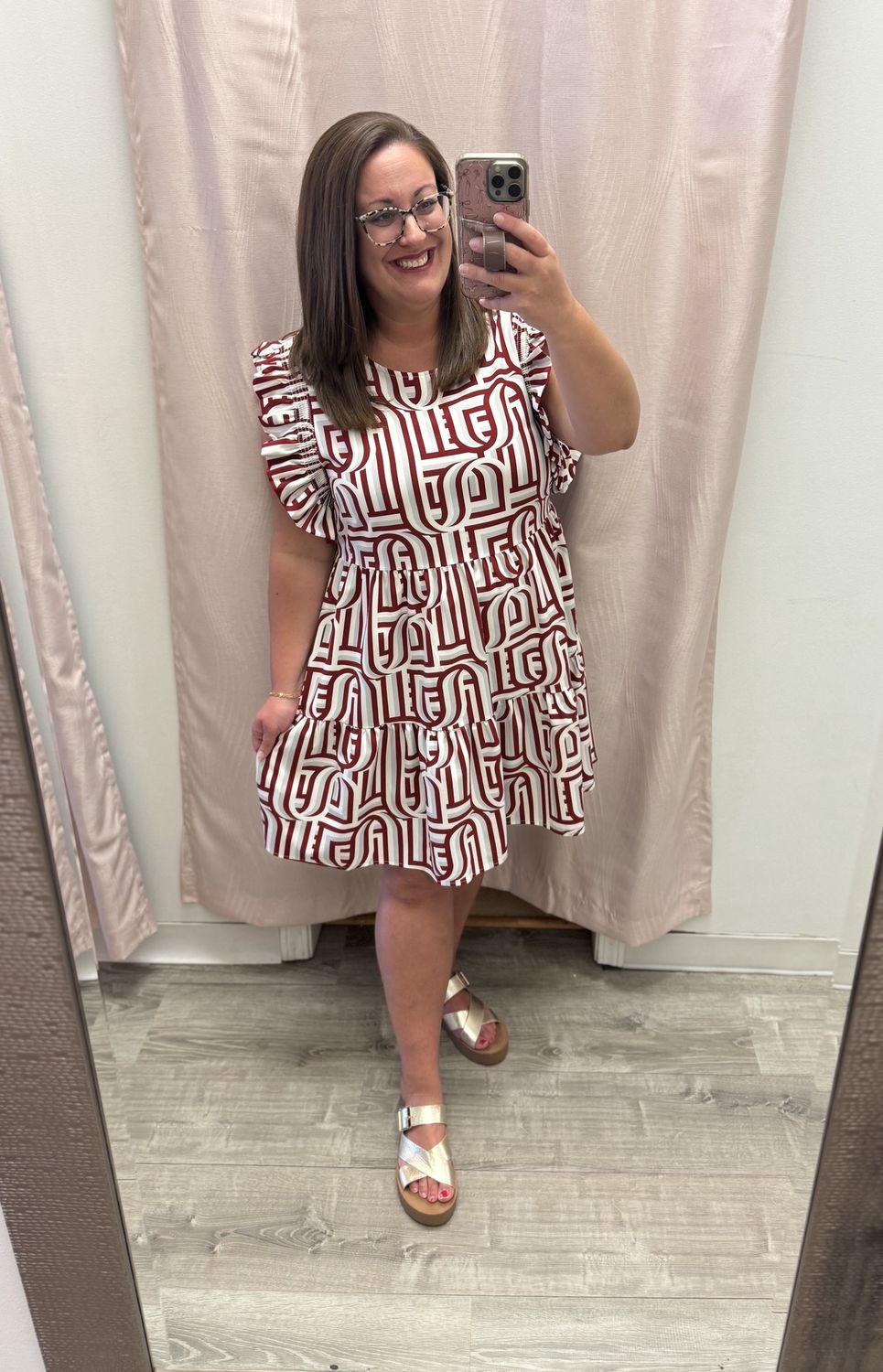 Everly Touchdown Maroon/White Gameday Dress