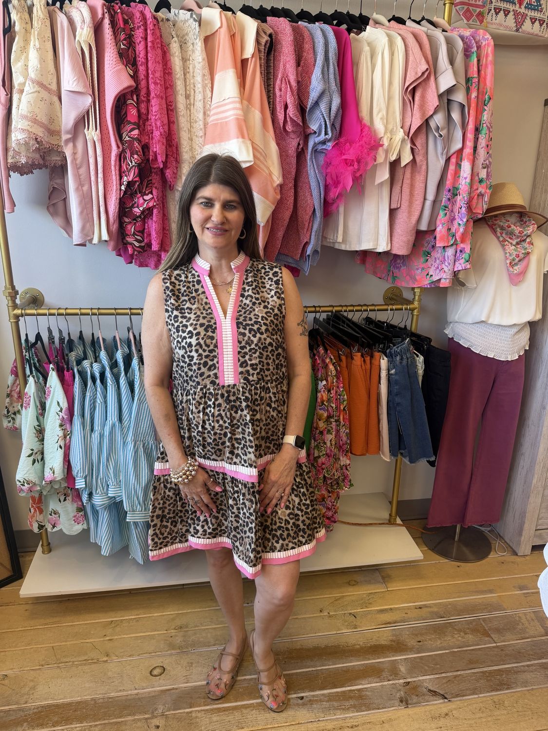 Pink  Leopard Mini Dress
