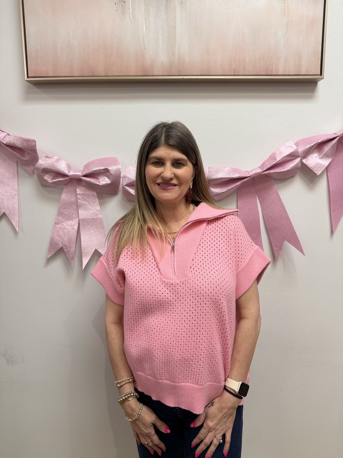 Quarter Zip Knit  Sweater