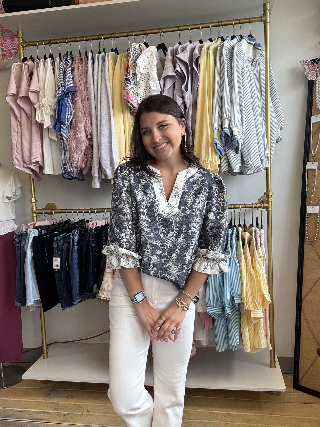 Contrast Band Blouse