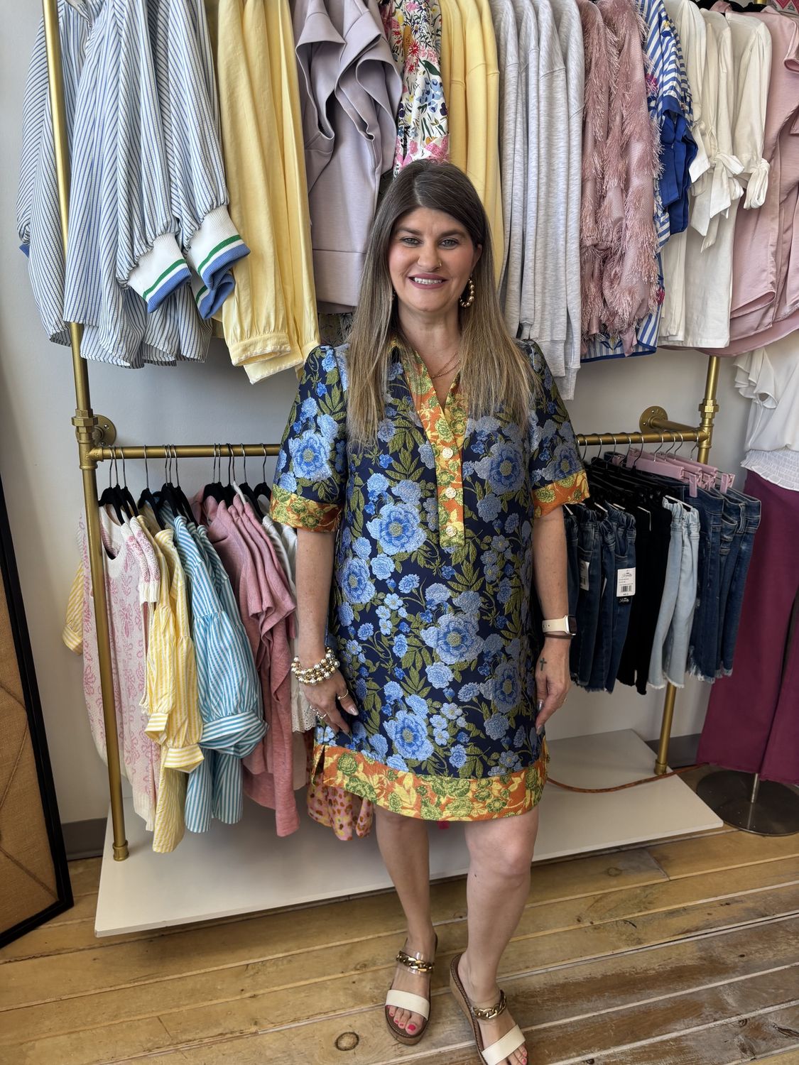 Collared Jacquard Dress