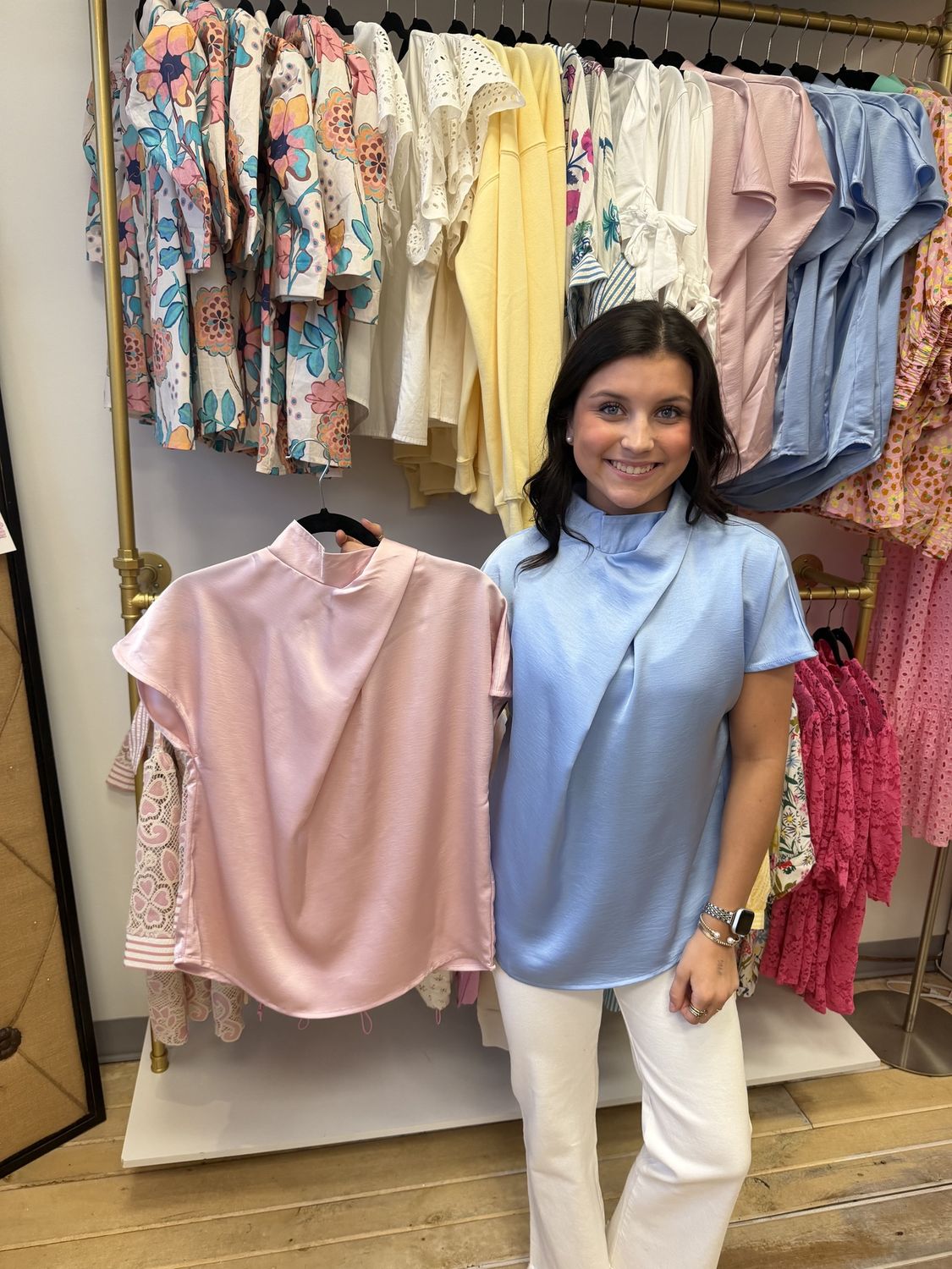 Satin Cap Sleeve Top