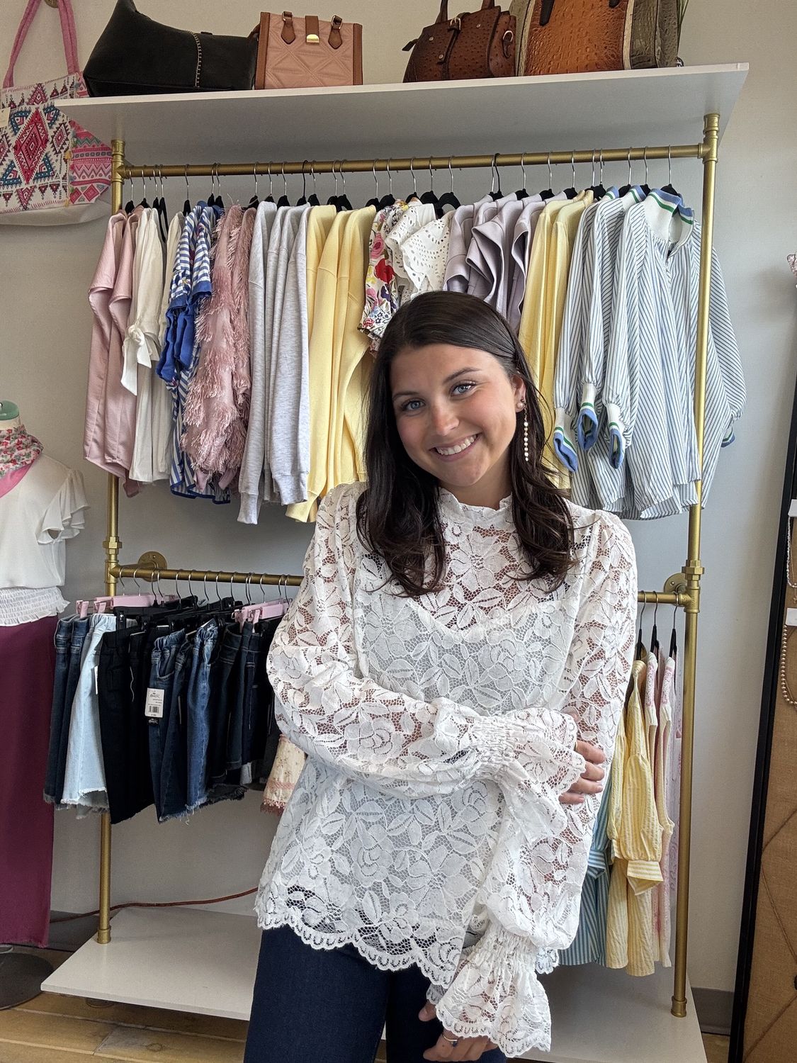 Long Sleeve Lace Blouse