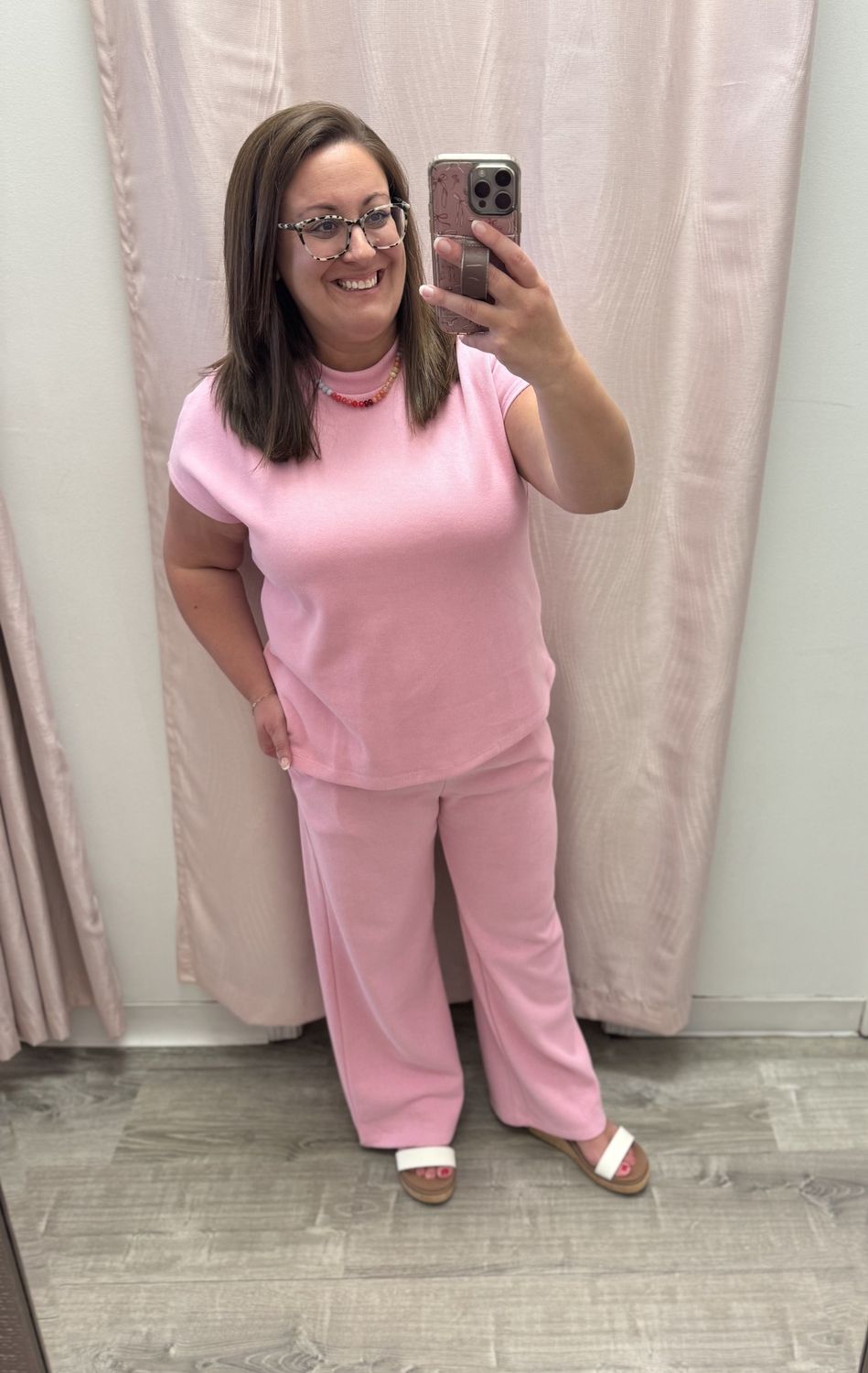 Pink Mock Neck Set