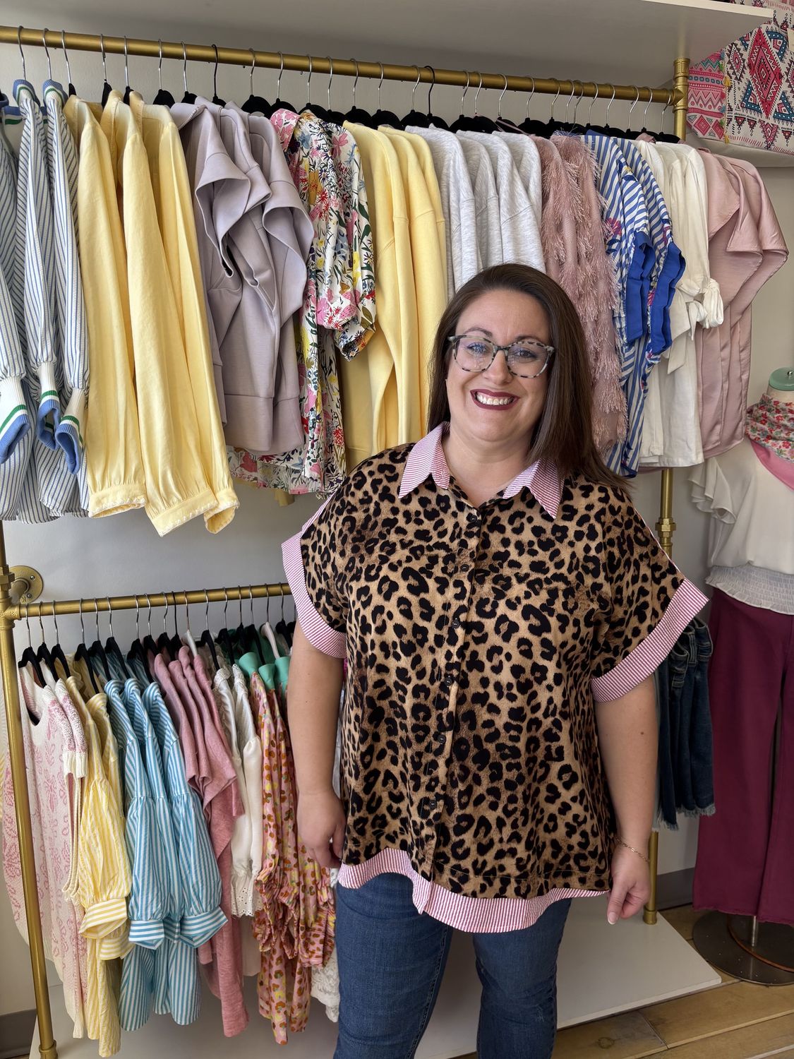 Leopard Striped Blouse
