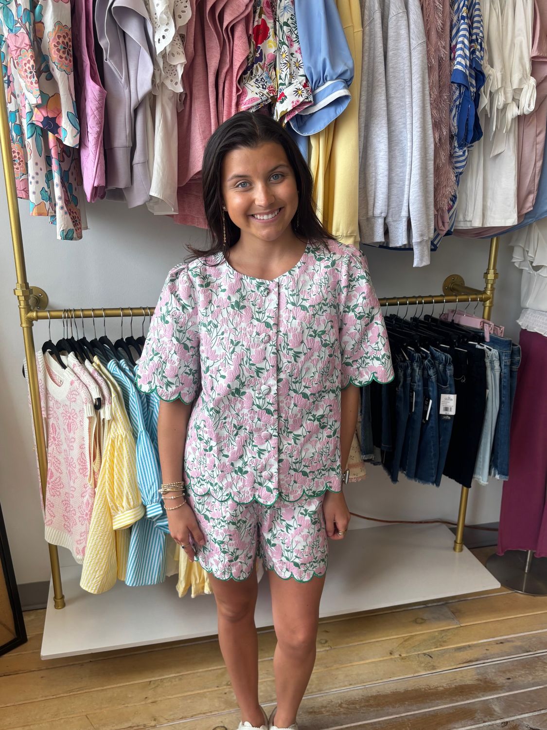 Floral Scalloped Top