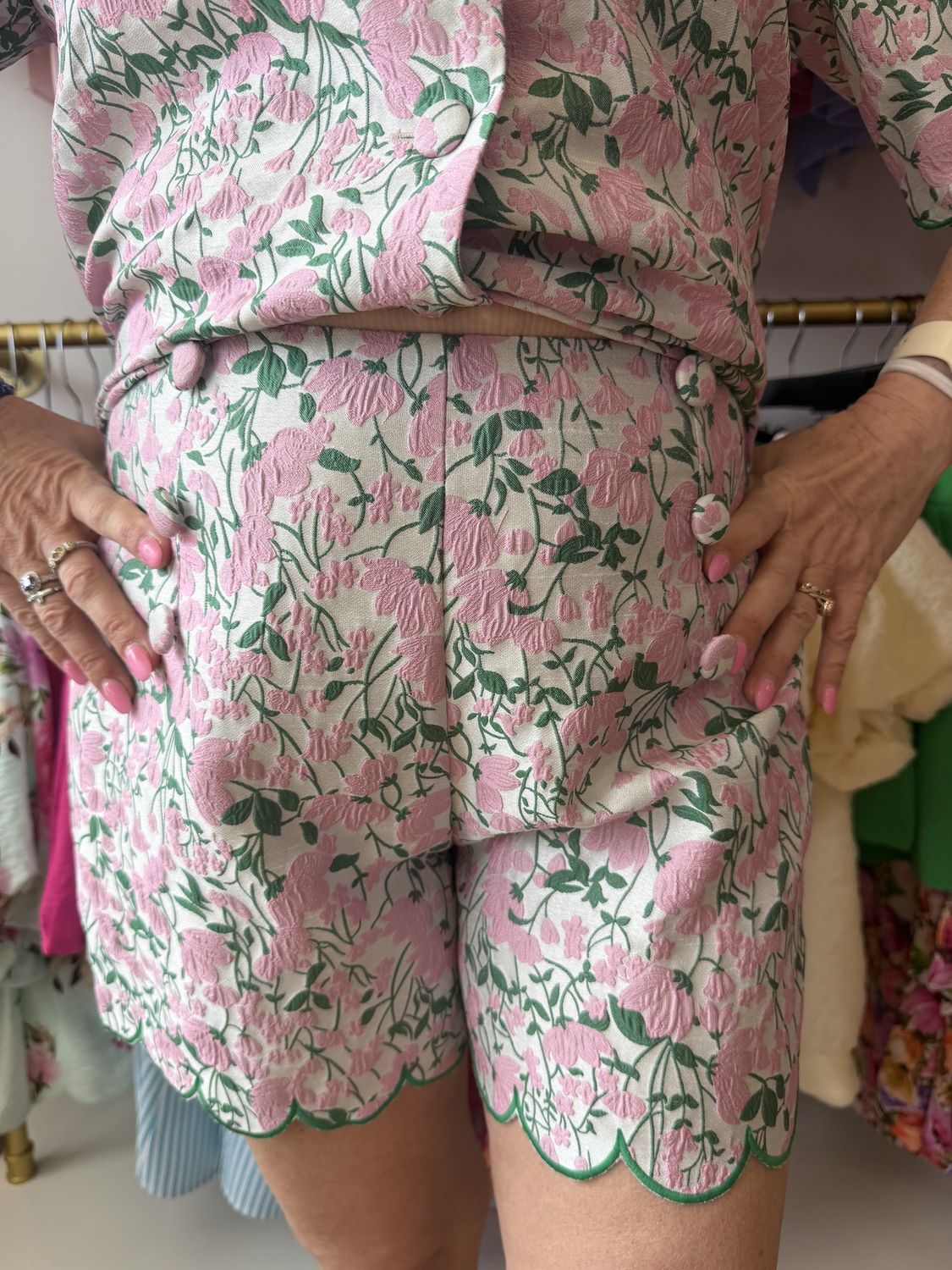 Floral Scalloped Shorts