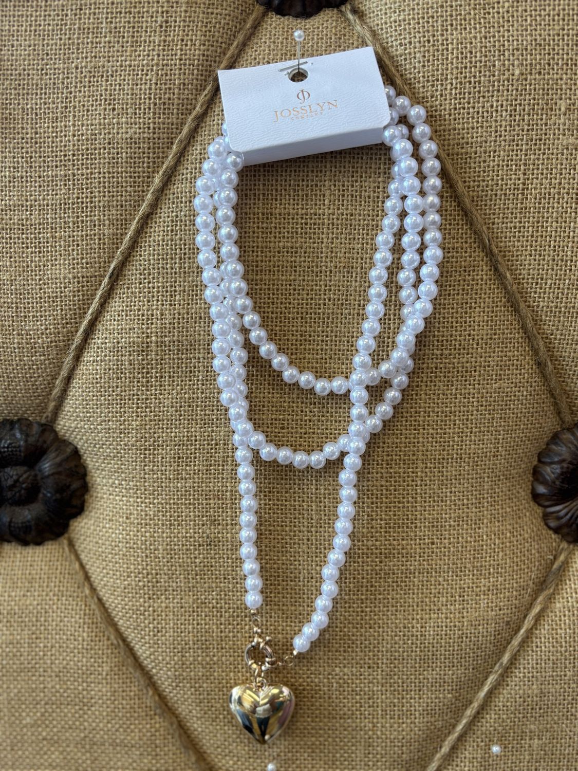 Pearl Wrap Heart Necklace