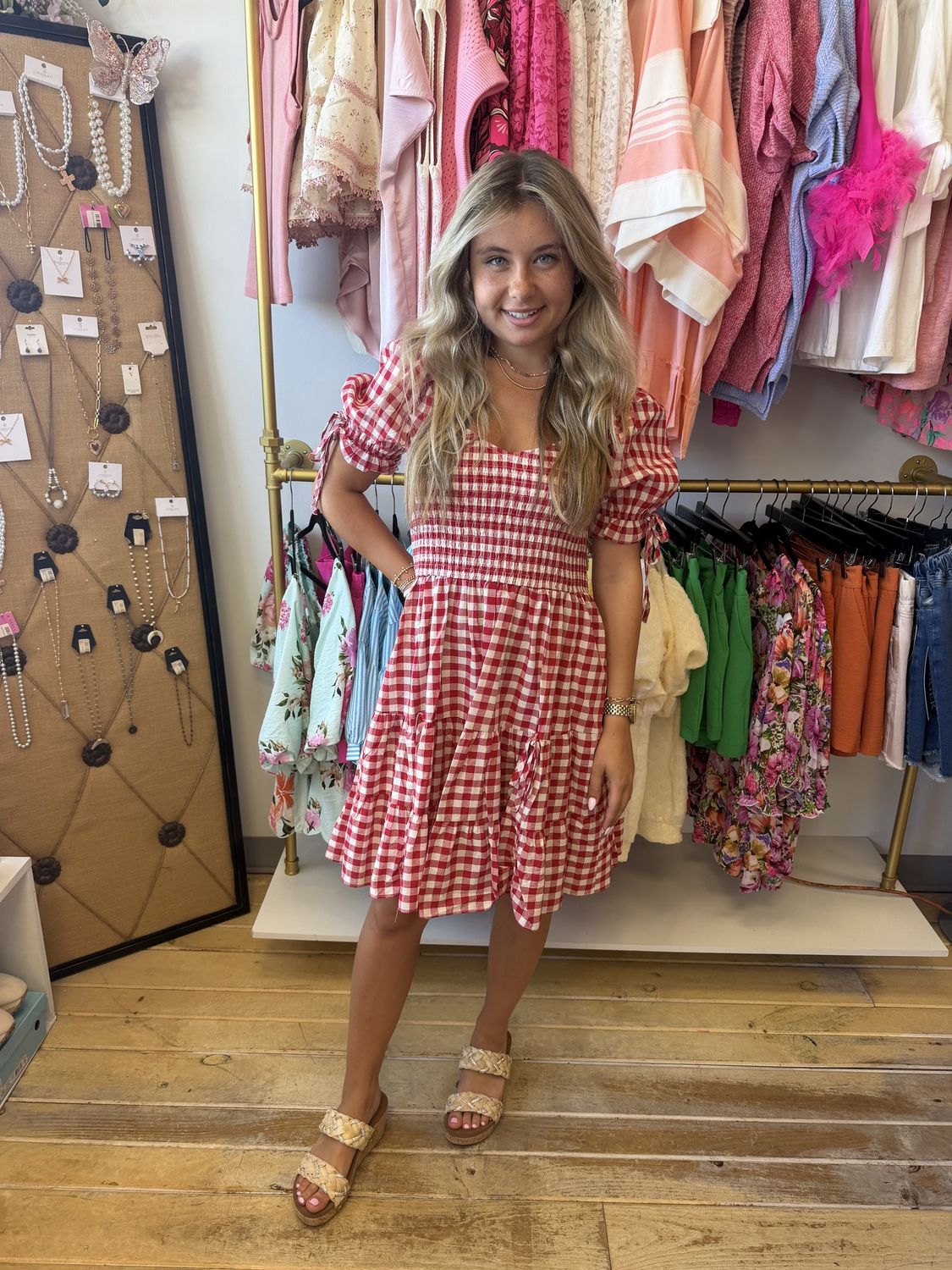 Gingham Bow Tie Dress
