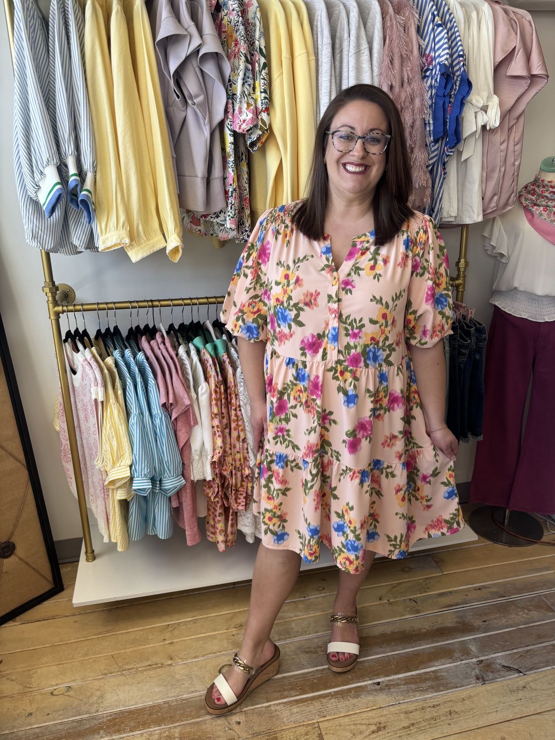 Pink Floral Curvy Dress