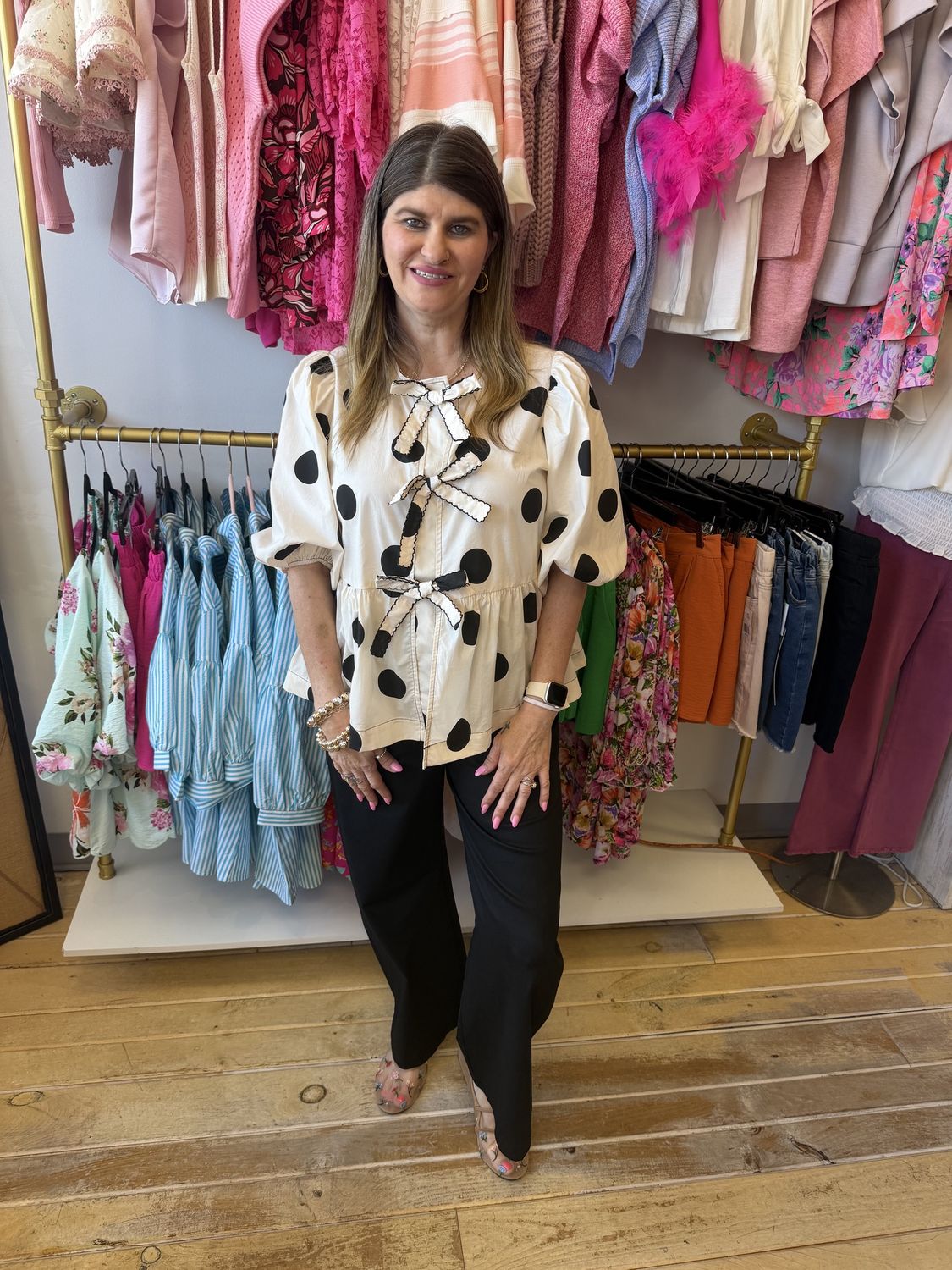 Polka Dot Puffed Top