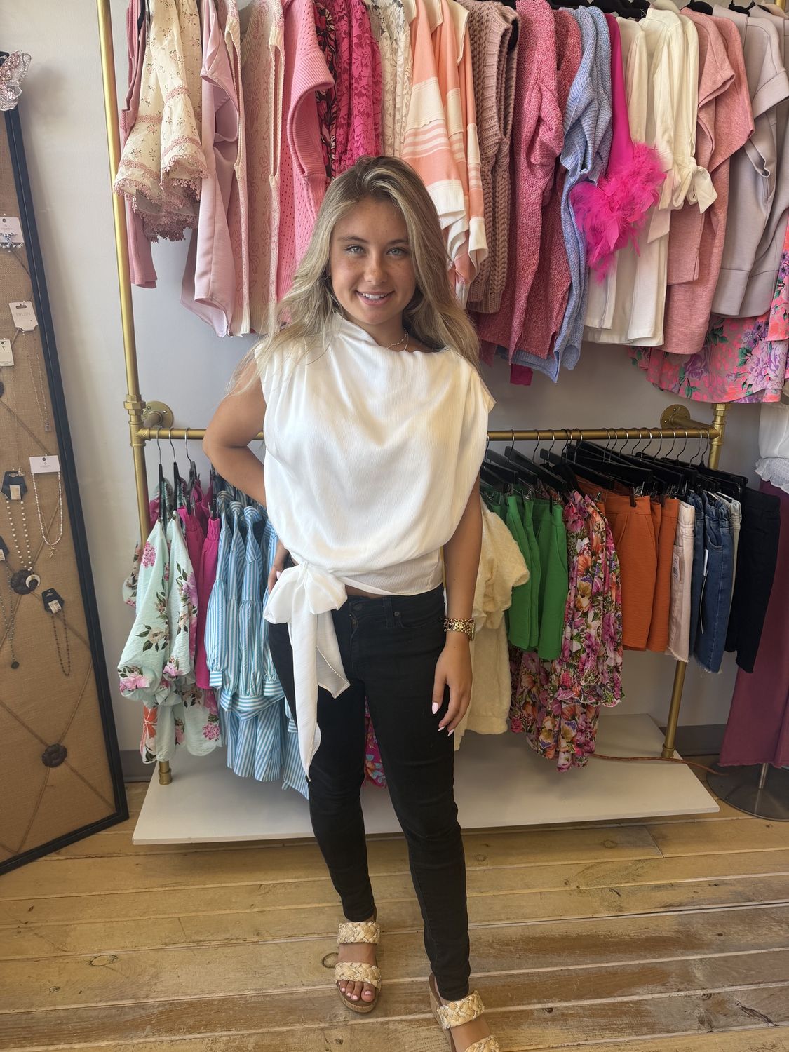 High Draped Neck Top