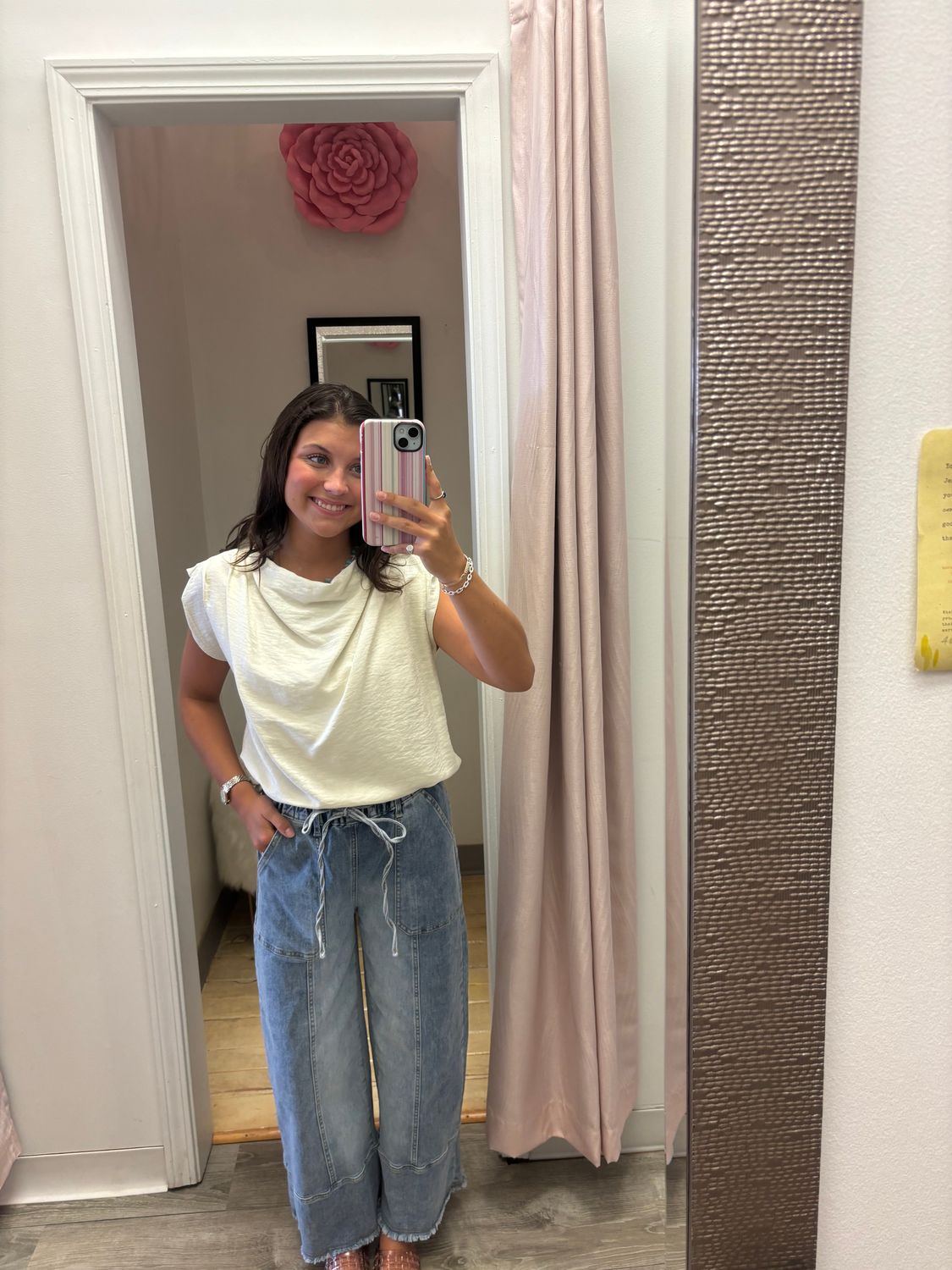 Raw Hem Wide Leg Denim Pants