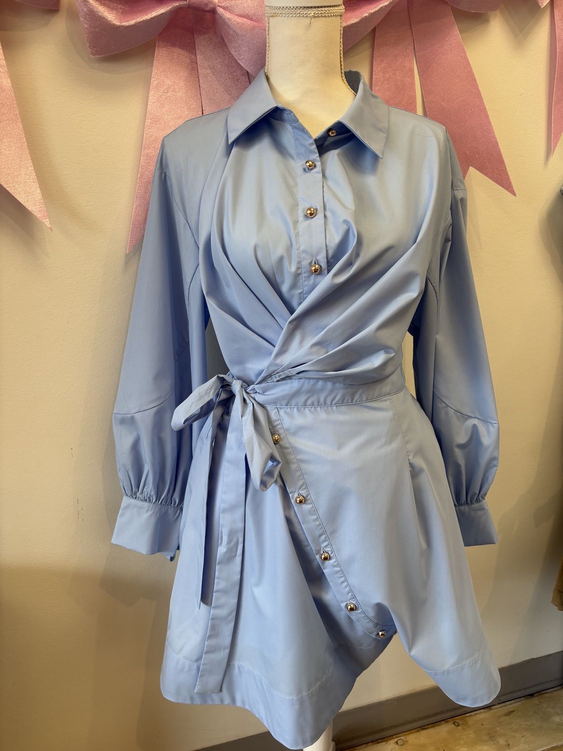 Blue Cinched Dress