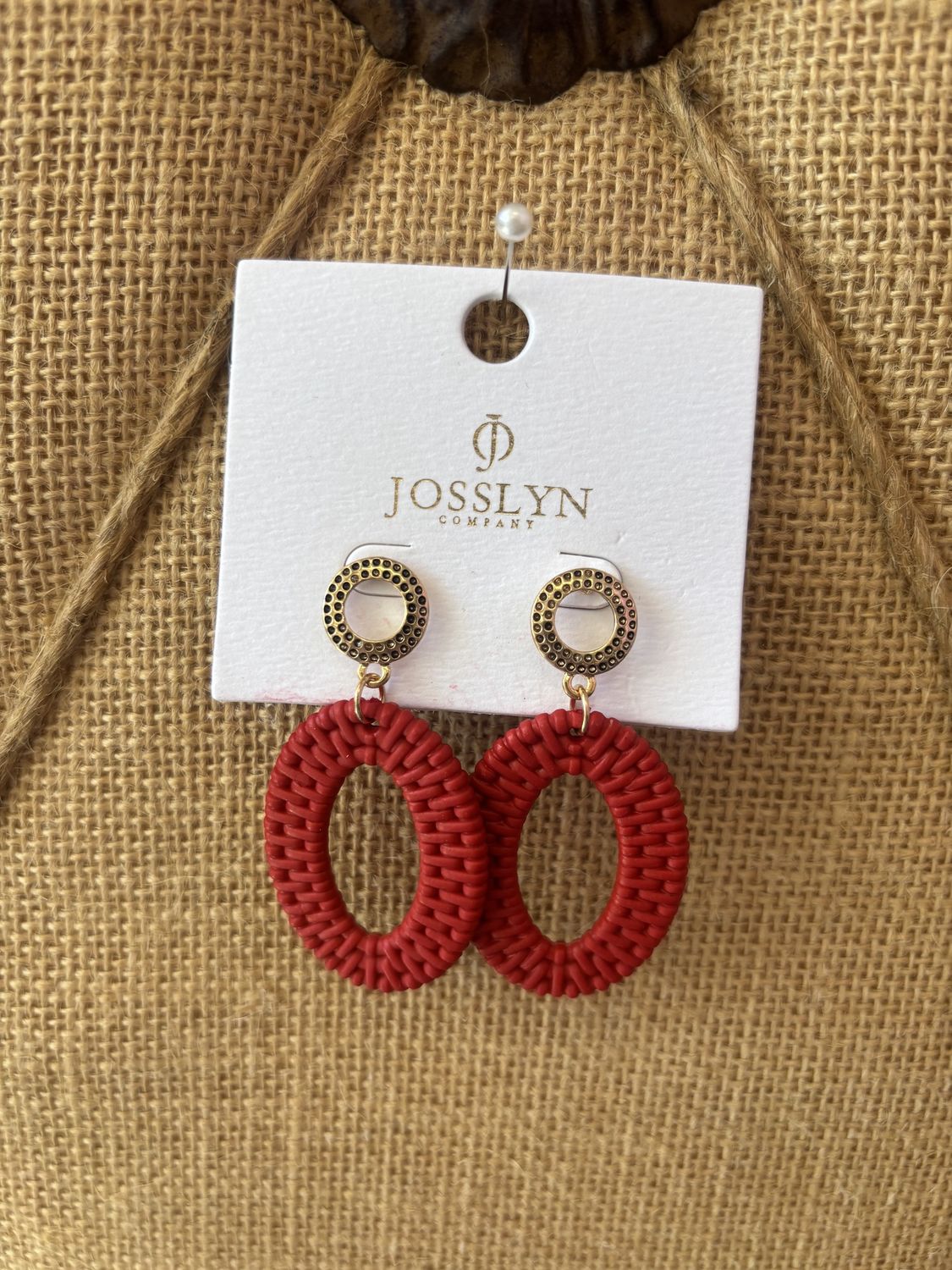 Raffia Geo Drop Earring