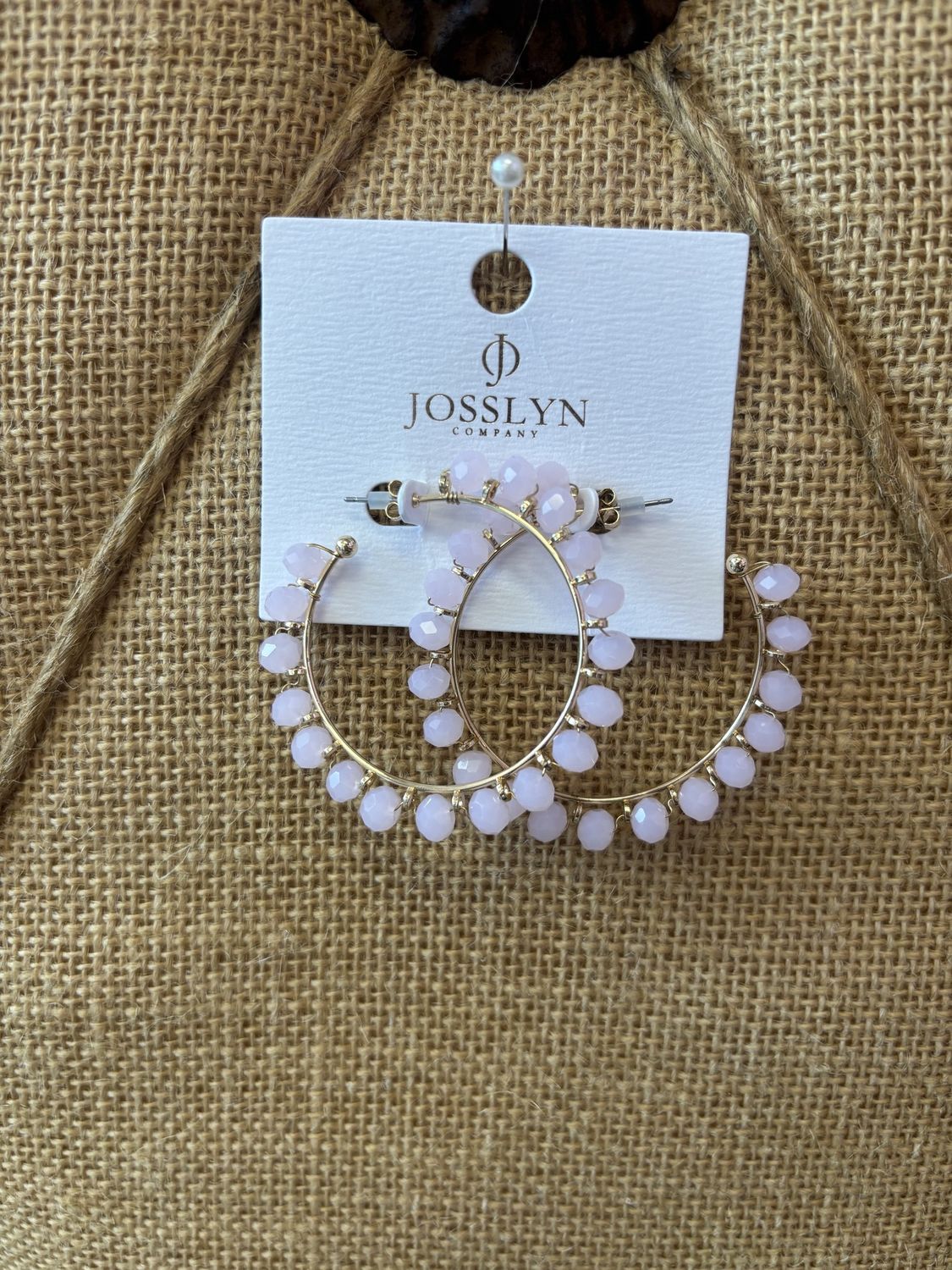 Glass Beaded Hoop Earrings