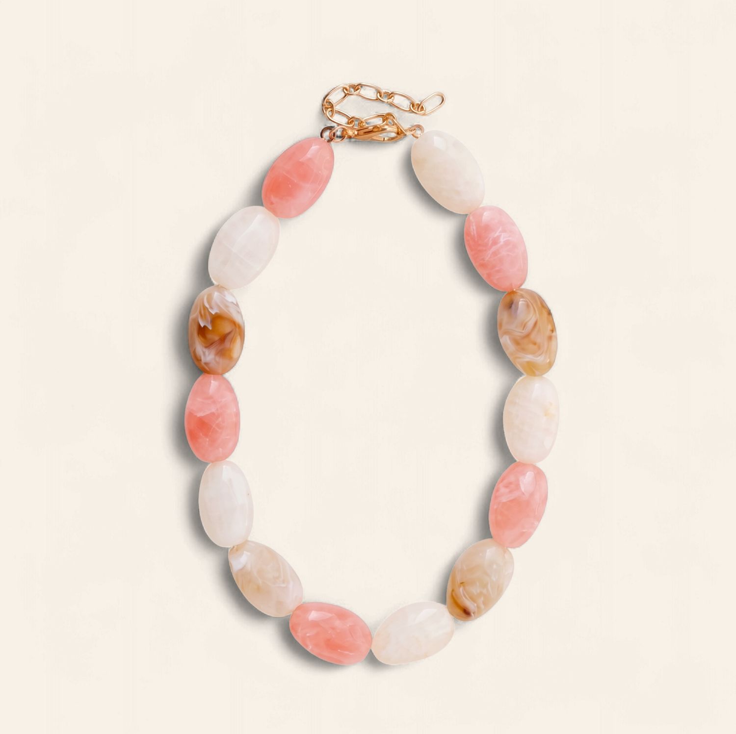 Pink &amp; Brown Chunky Necklace