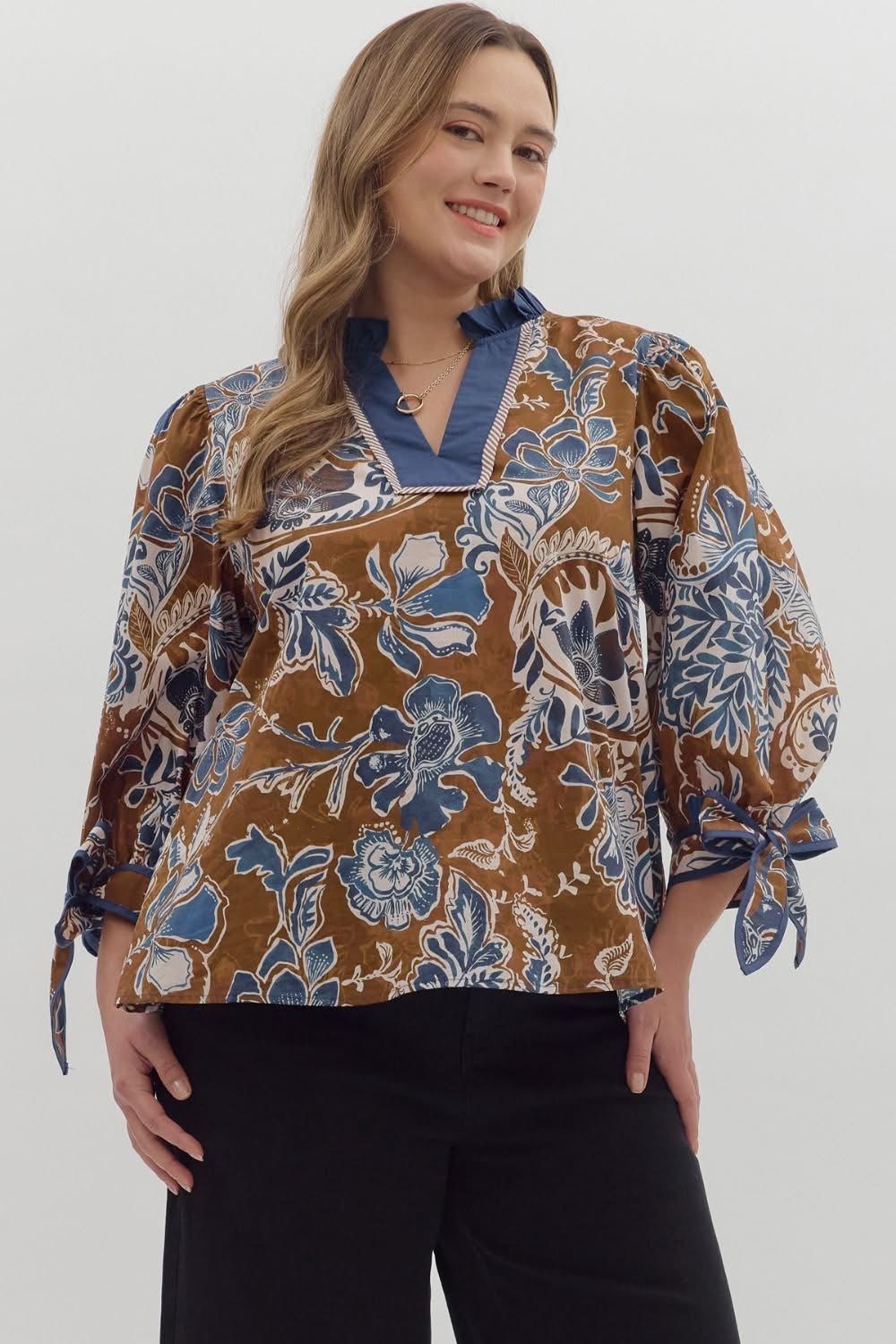 Brown &amp; Blue Floral