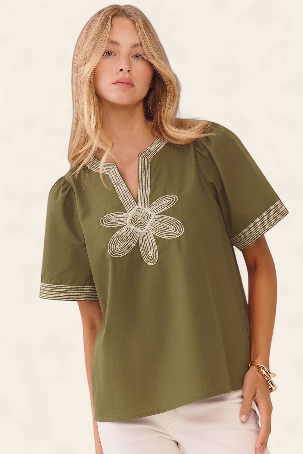 Olive Grey Top