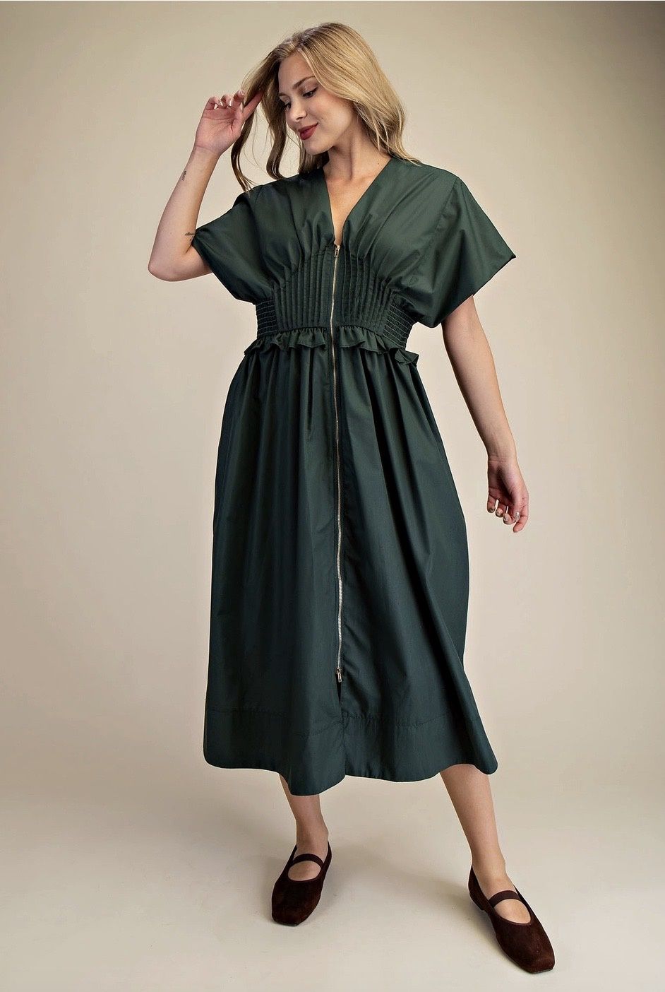 Dropped Zip Dress