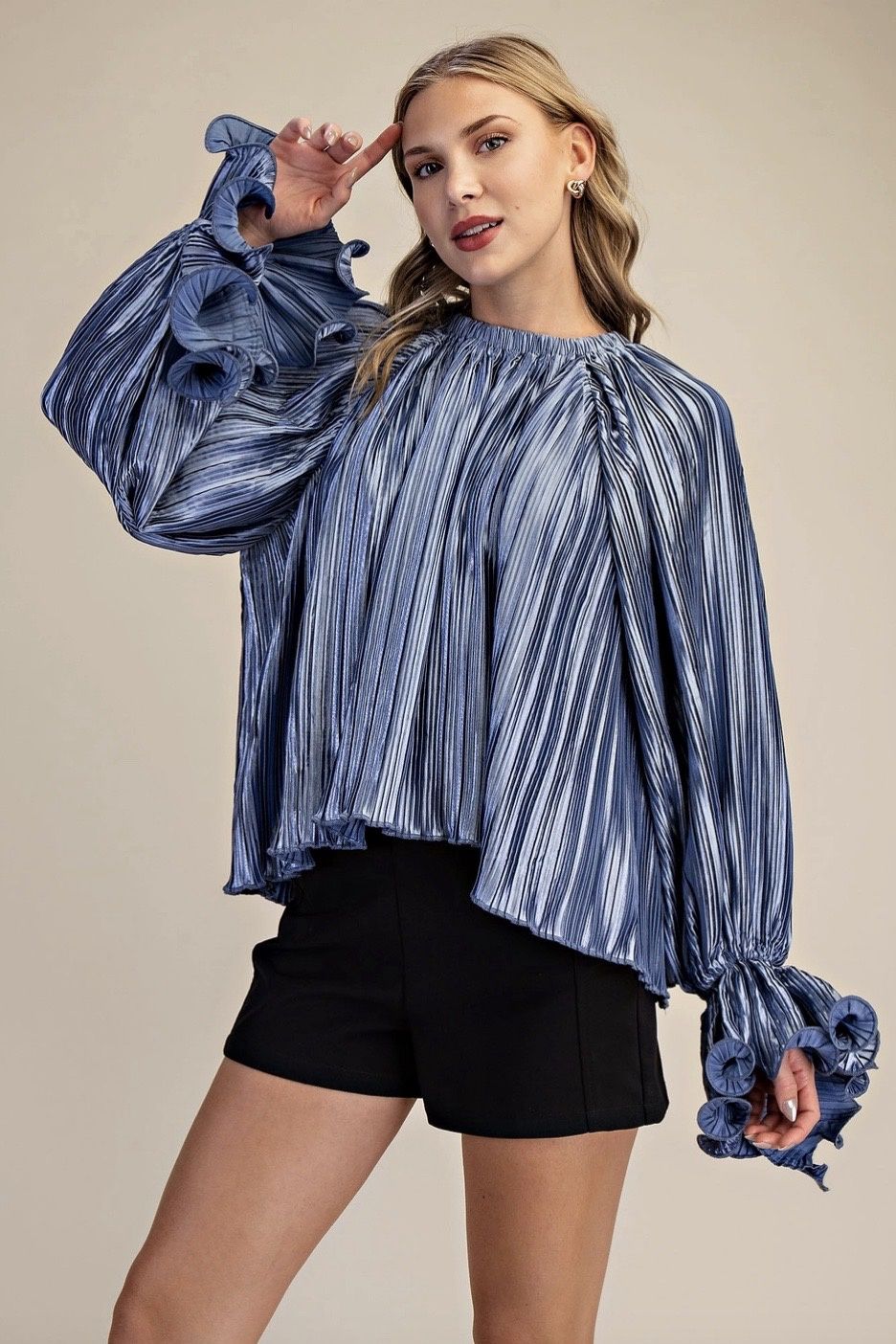 Pleated Full Ruffles Top